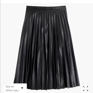 J. Crew faux leather pleated midi skirt. Size 0.